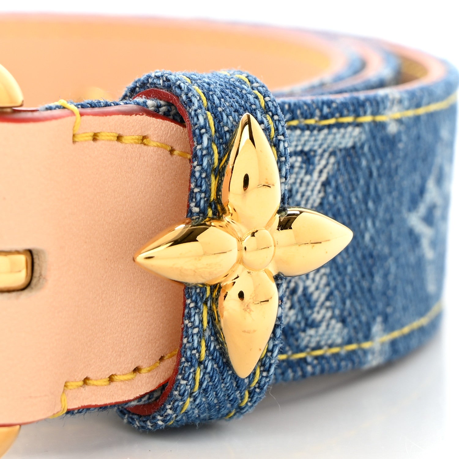 Louis Vuitton Denim Flowergram Ardillon 30mm Belt 90 36 Blue 7 of 7