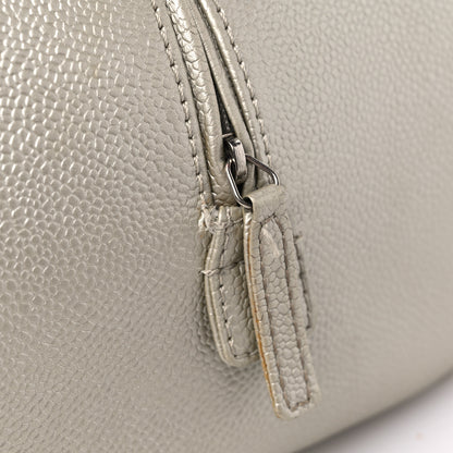 Chanel Metallic Caviar Quilted Bowler Pearl 15 of 17