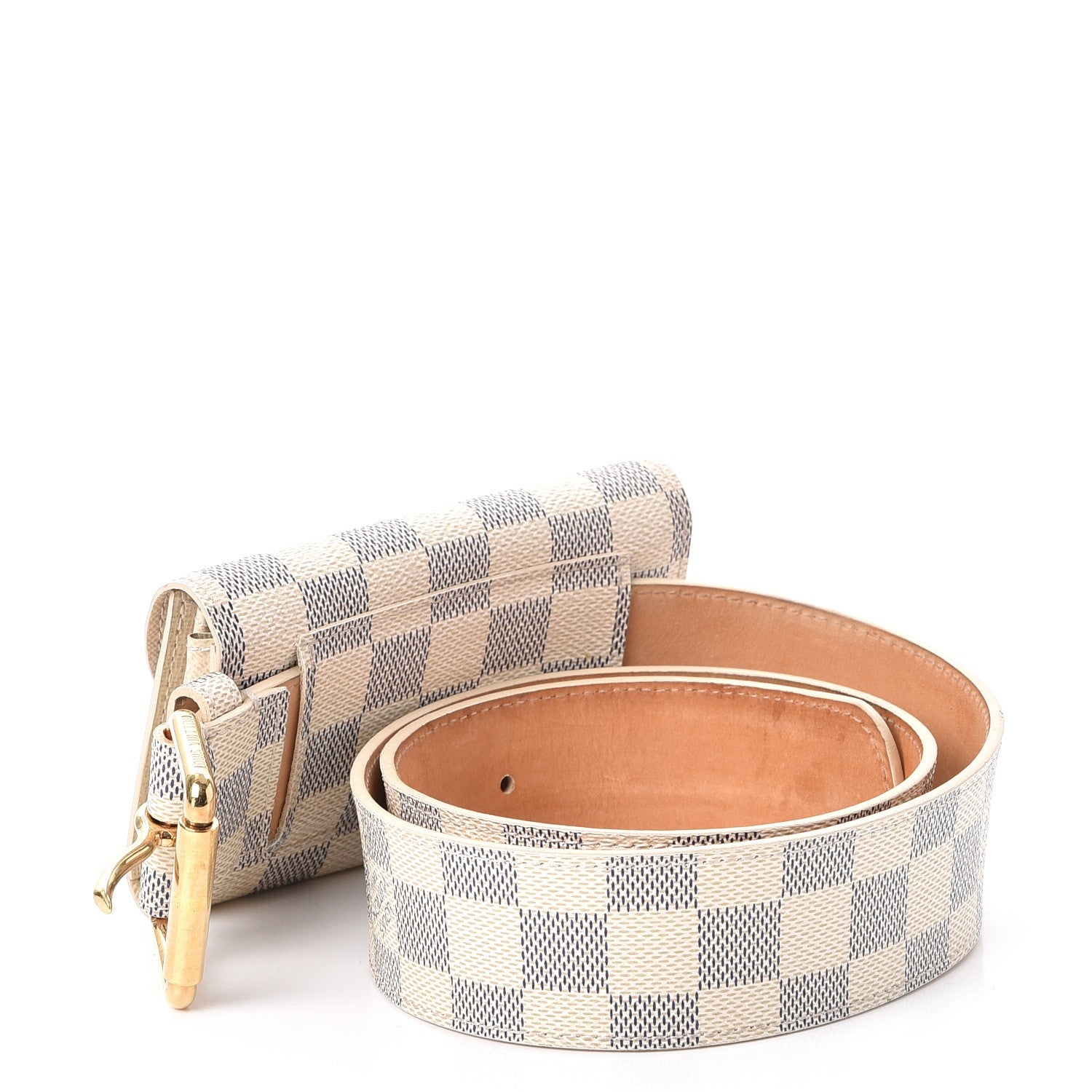 Louis Vuitton Damier Azur Pochette Solo Belt 85 34 3 of 12