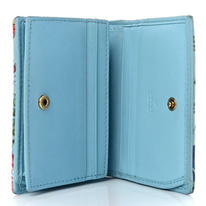 Gucci X UNSKILLED WORKER Calfskin Matelasse Flora Painted GG Marmont Card Case Wallet Cloudy Blue Multicolor 5 of 13