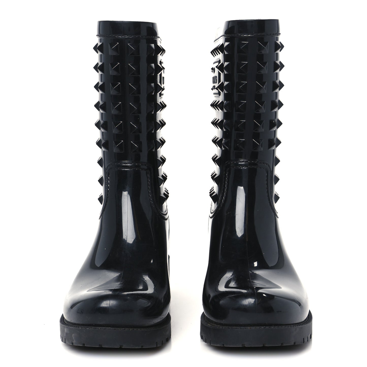 Rubber Rockstud Short Rainboots 38 Black