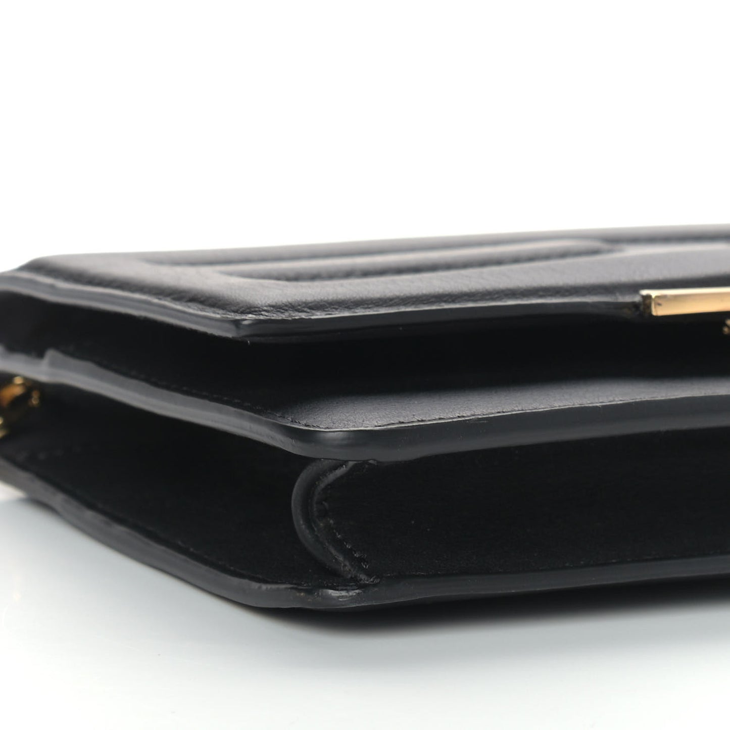 Vitello Flamingo Tube Wallet on Chain Black