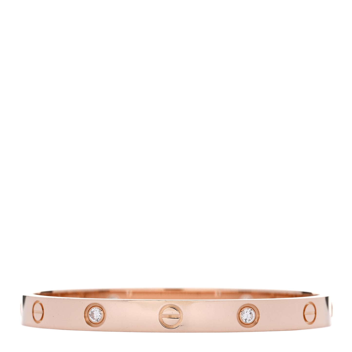 18K Pink Gold 4 Diamond LOVE Bracelet 17
