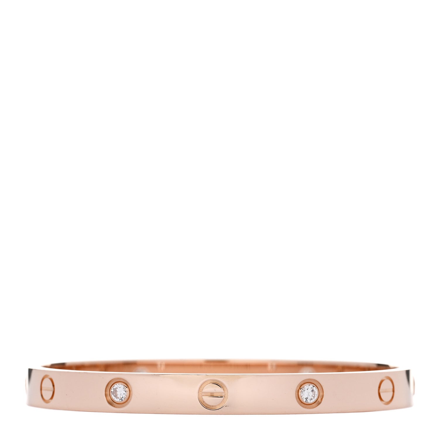 Cartier 18K Pink Gold 4 Diamond LOVE Bracelet 17 2 of 9