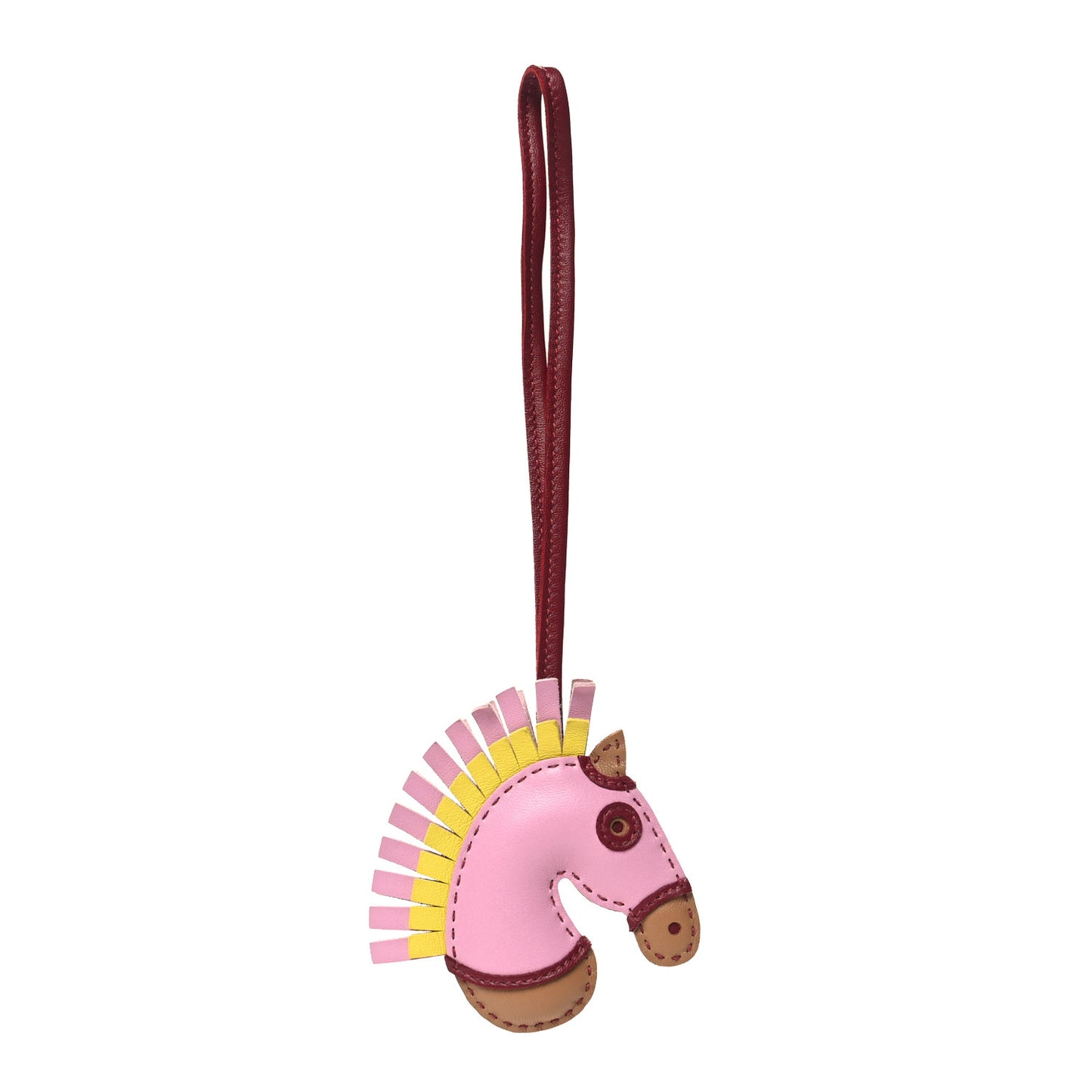 Milo Lambskin Geegee Camail Bag Charm Mauve Sylvestre Chai Lime Rouge Grenat