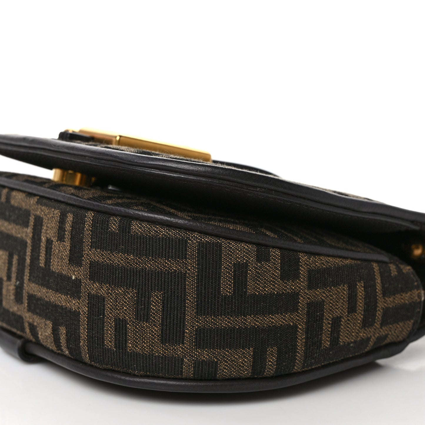 Fabric Jacquard Vitello Cher Cuoio FF 1974 Small Fendi C'mon Tobacco Moro Ebano