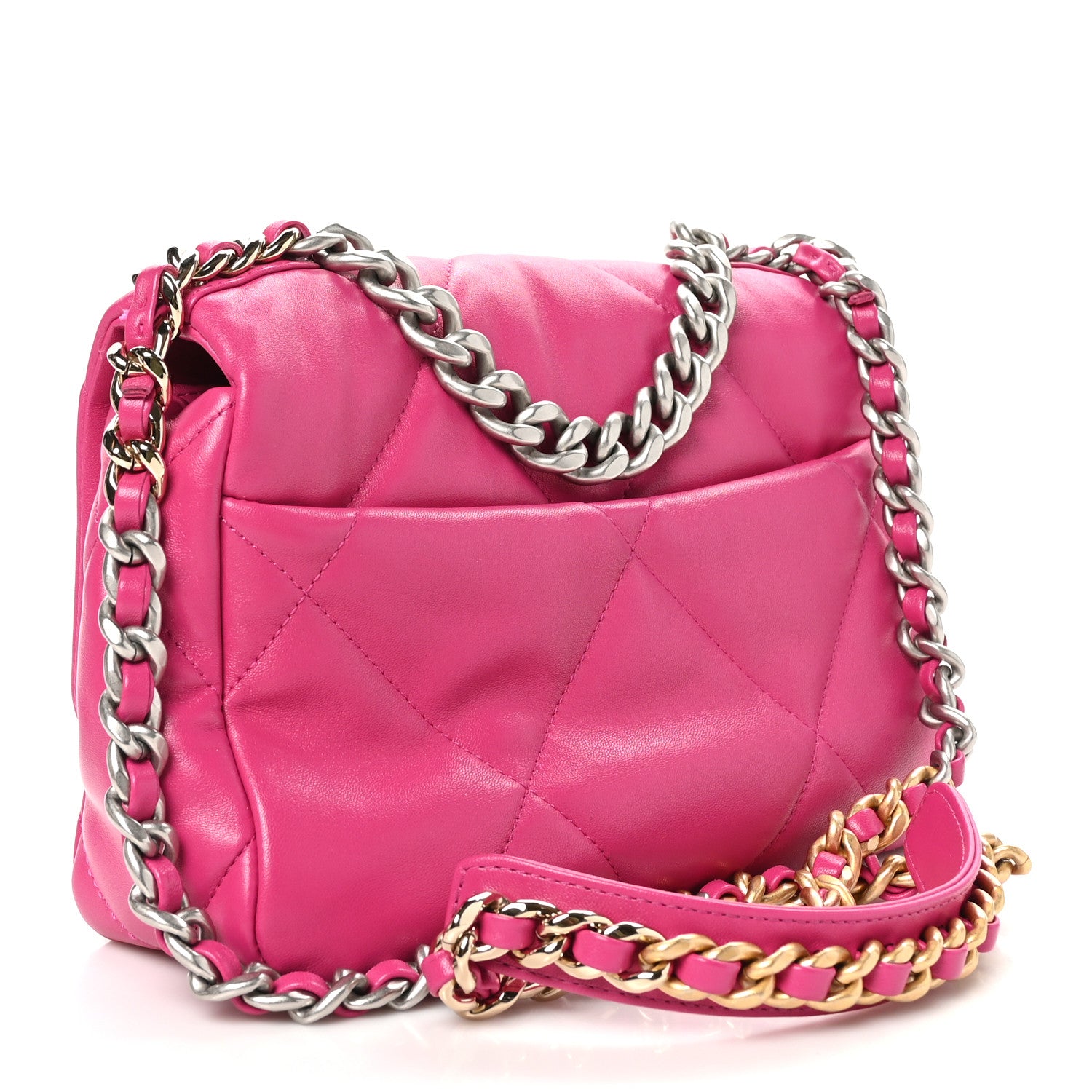Chanel Lambskin Quilted Medium Chanel 19 Flap Dark Pink 3 of 10