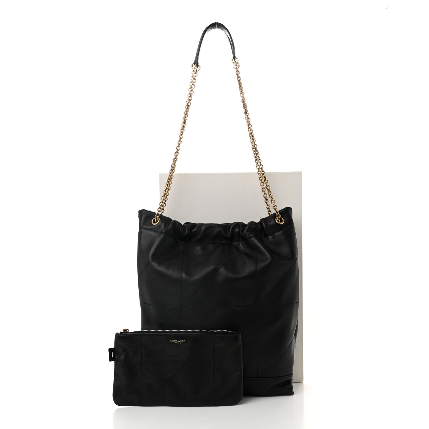 Lambskin Matelasse Monogram Medium Jamie 4.3 Pochon Black