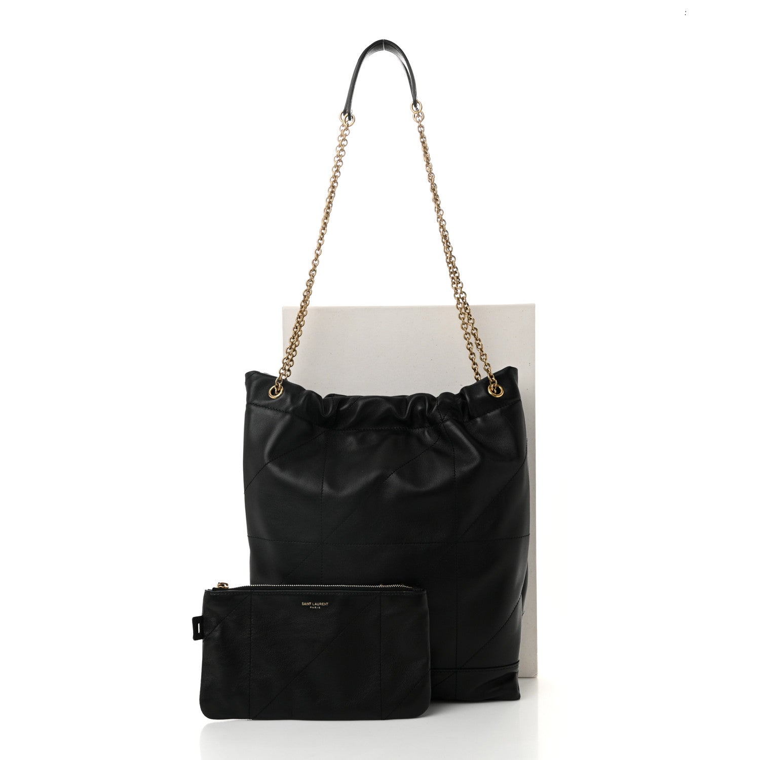 Saint Laurent Lambskin Matelasse Monogram Medium Jamie 4.3 Pochon Black 12 of 12