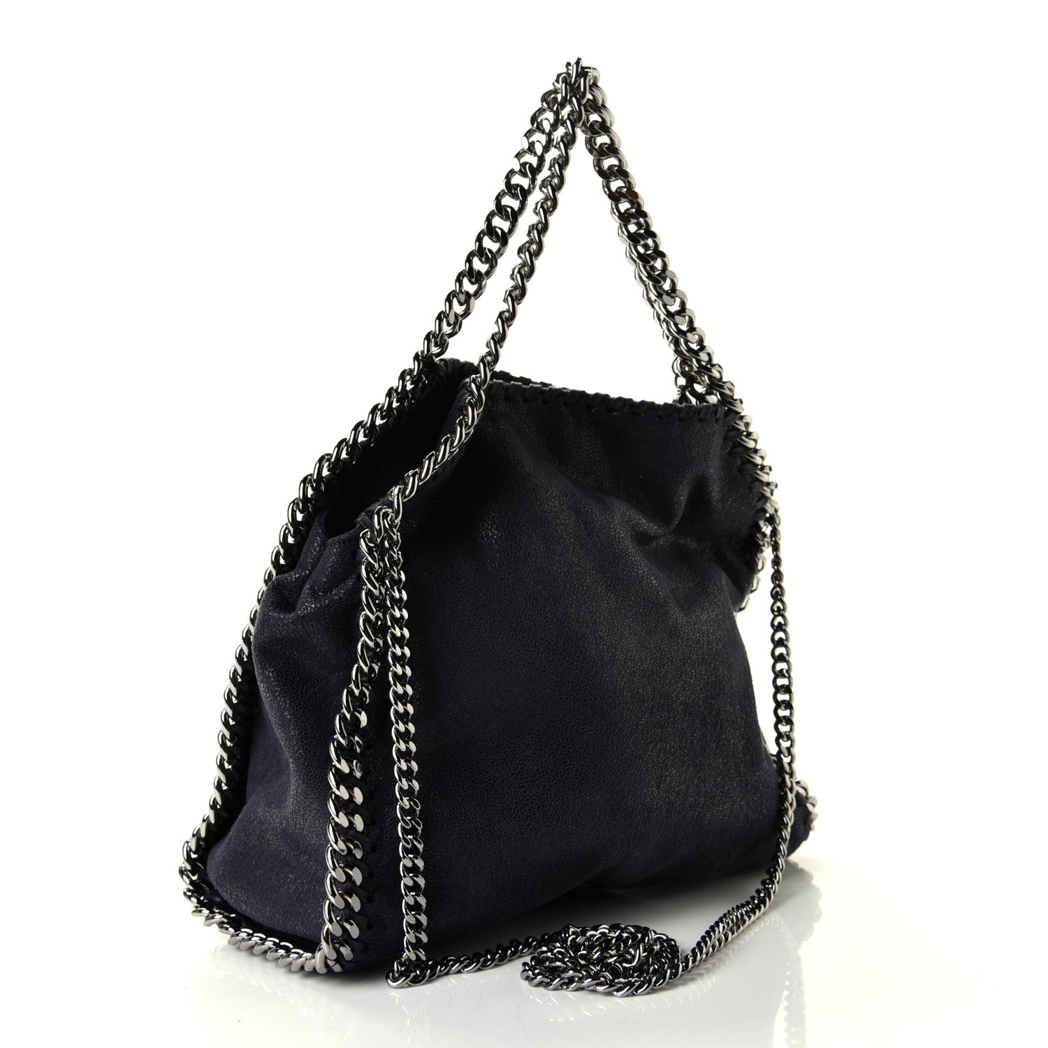 Stella McCartney Shaggy Deer Mini Falabella Fold Over Tote Navy 2 of 4