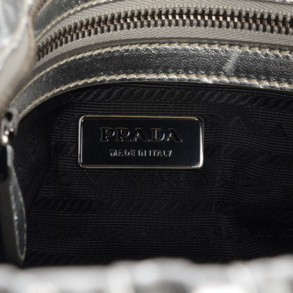 Prada Nappa Saffiano Dressy Gaufre Messenger Argento 6 of 8