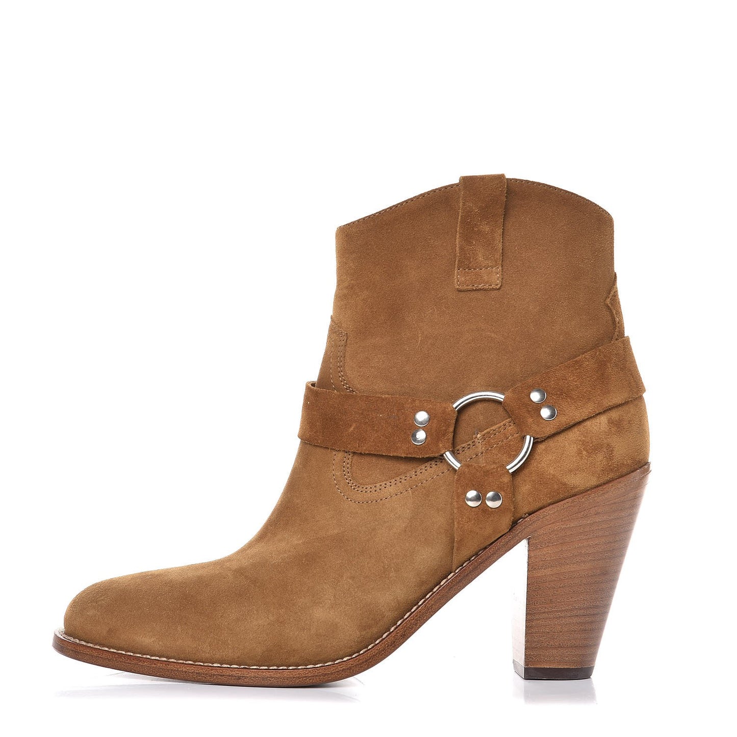 Suede Curtis Harness Ankle Booties 39.5 Tan