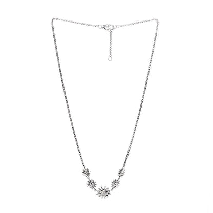 Tiffany DAVID YURMAN Sterling Silver Diamond Starburst 5 Station Necklace 3 of 4