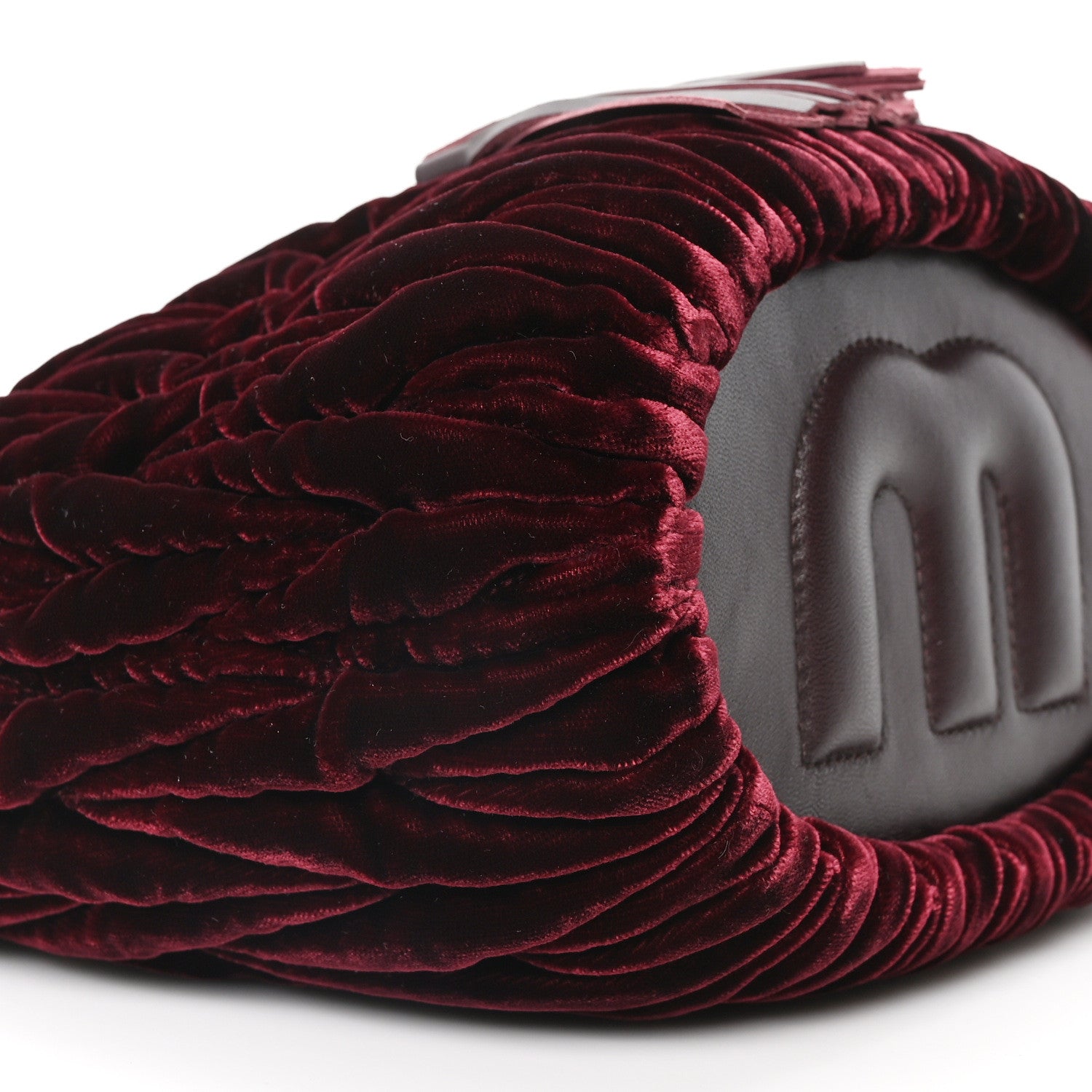 Miu Miu Velluto Matelasse Bucket Bag Bordeuax 14 of 17