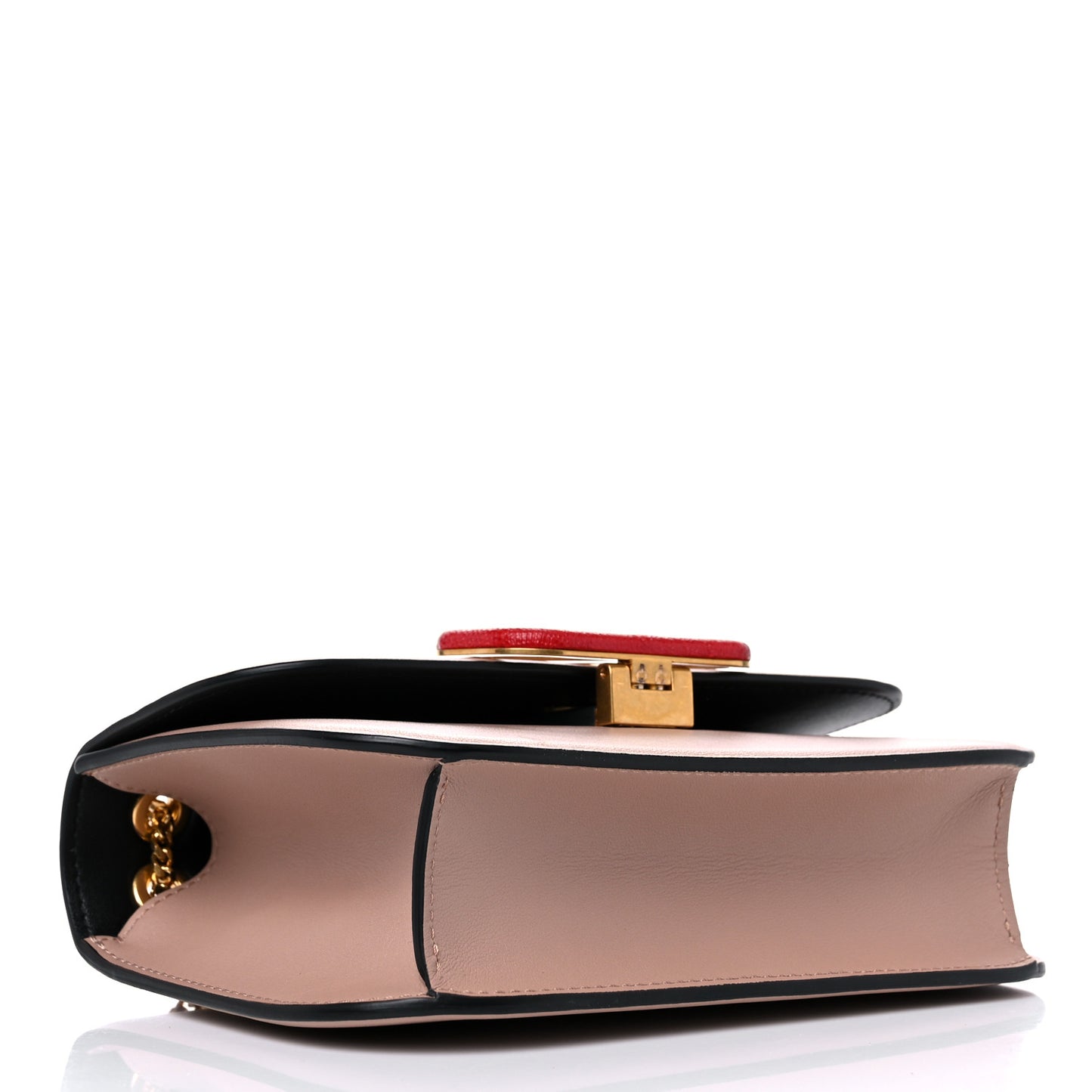 Smooth Calfskin Small VLock Shoulder Bag Poudre Rouge Pur