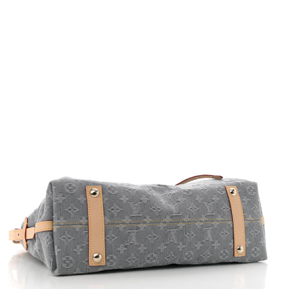 Louis Vuitton Monogram Denim CarryAll MM Washed Gray 5 of 10