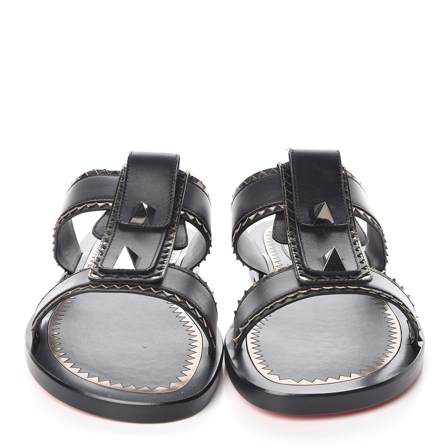 Christian Louboutin Calf Lisse Mens Montezuplage Flat Slide Sandals 40 Black Anthracite 2 of 10