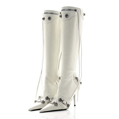 Balenciaga Agneau Arena Cagole 90mm Boots 37 Optic White Silver 3 of 10