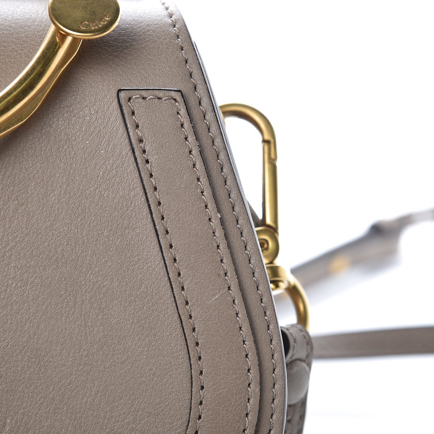 Calfskin Suede Small Nile Bracelet Bag Motty Grey
