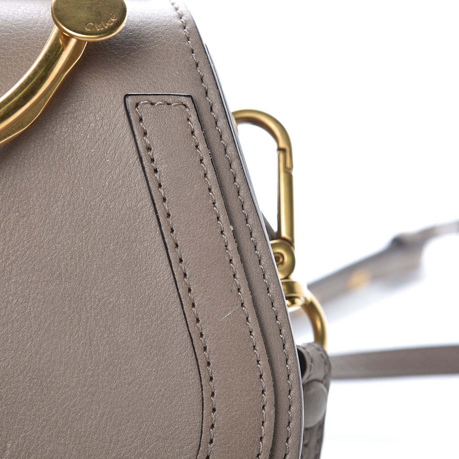 Chloe Calfskin Suede Small Nile Bracelet Bag Motty Grey 10 of 11