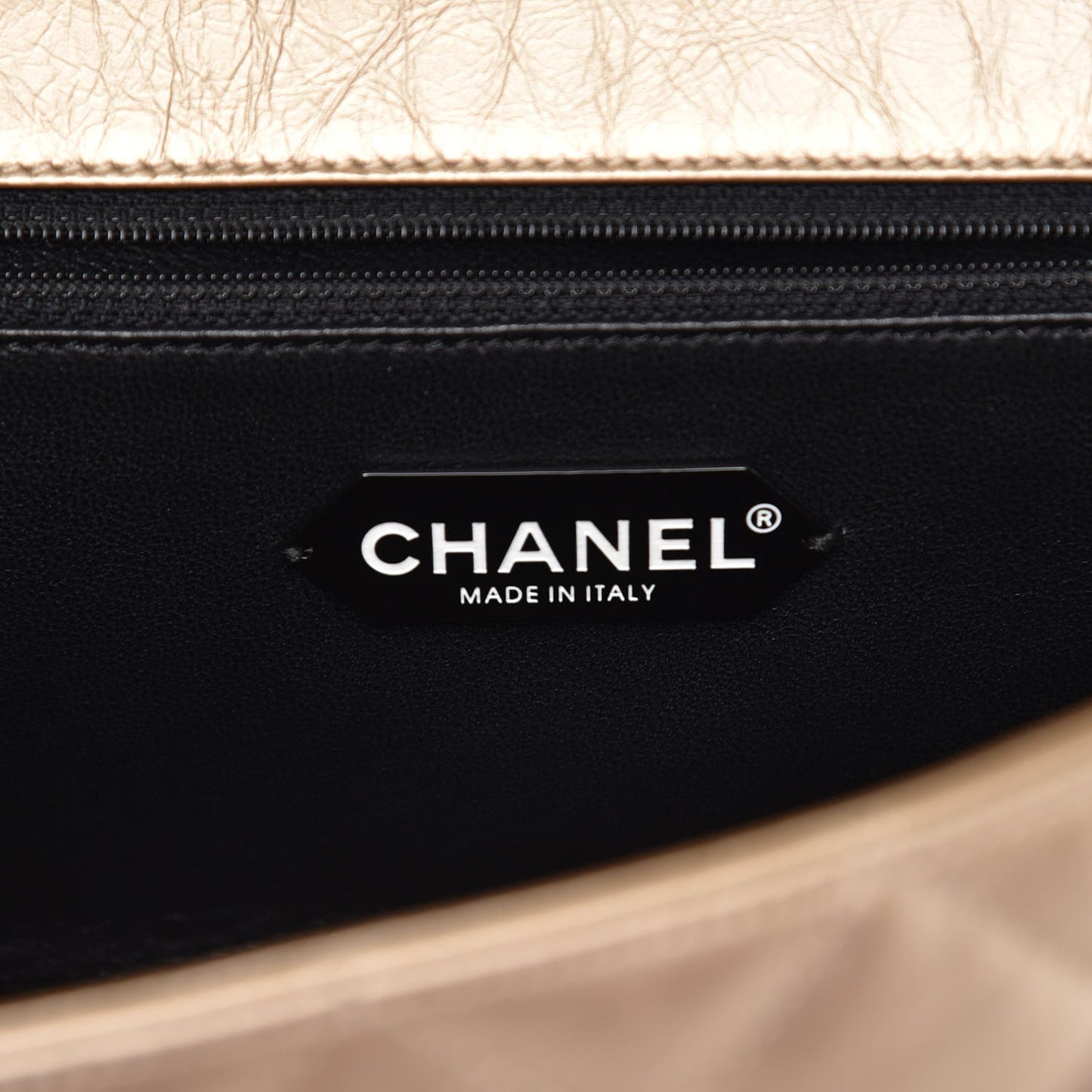 Metallized Aged Calfskin Quilted 2.55 Reissue 226 Hanger Flap Gold