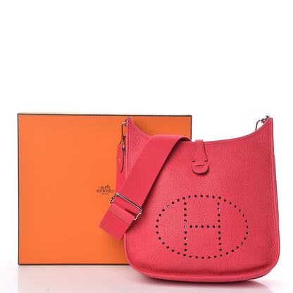 Hermes Taurillon Clemence Evelyne III PM Rose Extreme 8 of 10