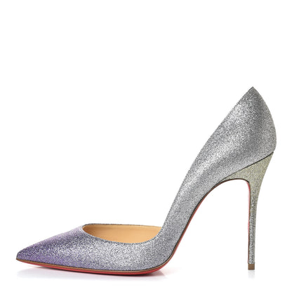Christian Louboutin Mini Glitter Degrade Specchio Iriza 100 Pumps 39.5 Drage Light Gold 1 of 9
