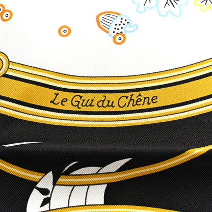 Hermes Silk Legende Brodee Scarf 90 Black 6 of 8