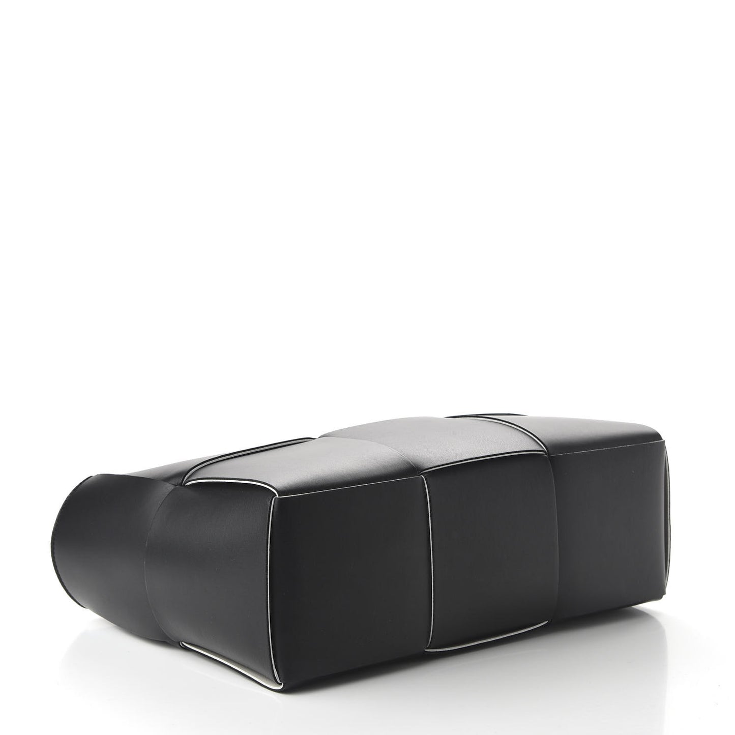 Nappa Maxi Intrecciato Arco Tote Black White