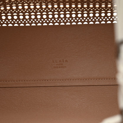Alaia Calfskin Laser Cut Mina Vienne Tote White 6 of 12