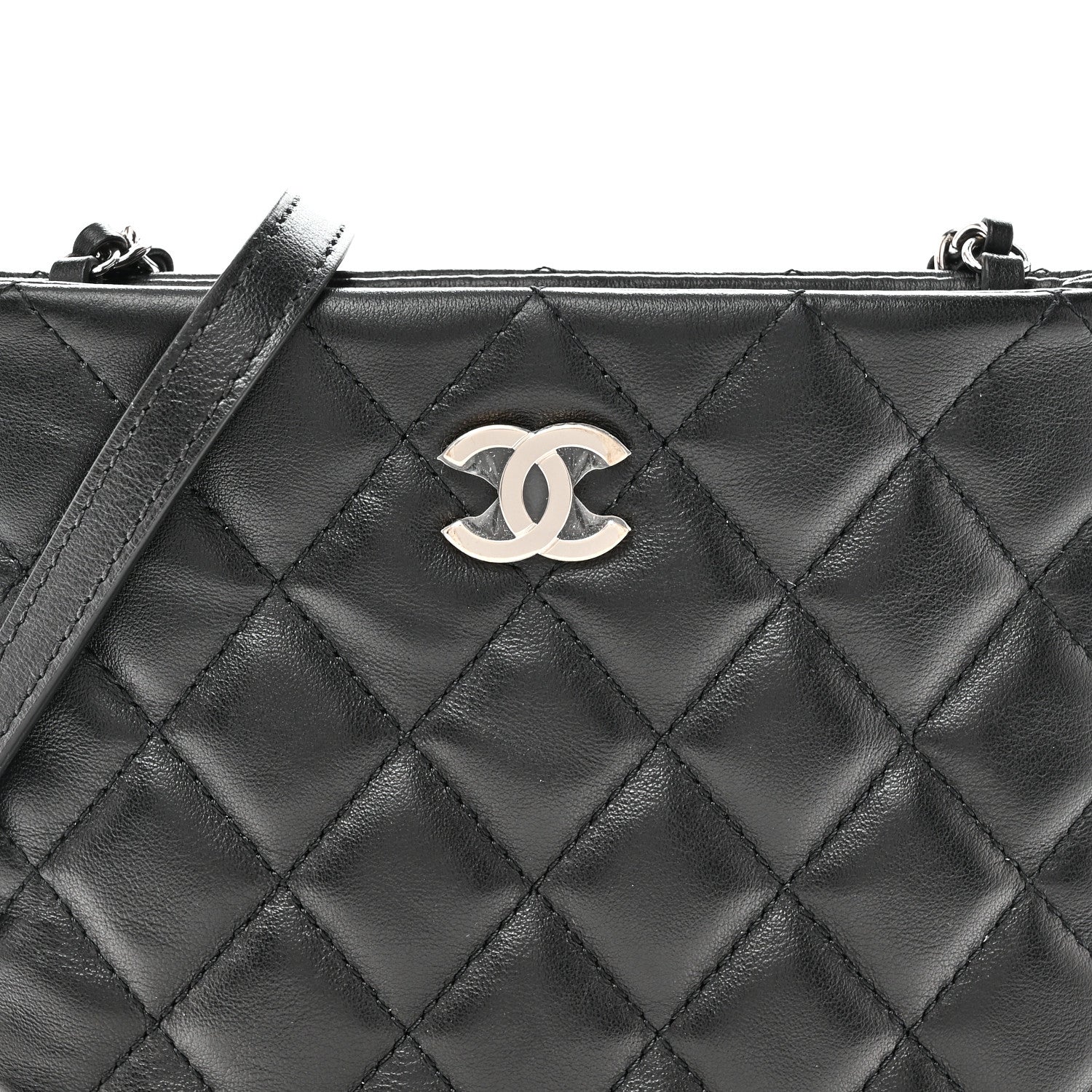 Chanel Lambskin Quilted Uniform Crossbody Bag Black 8 of 11