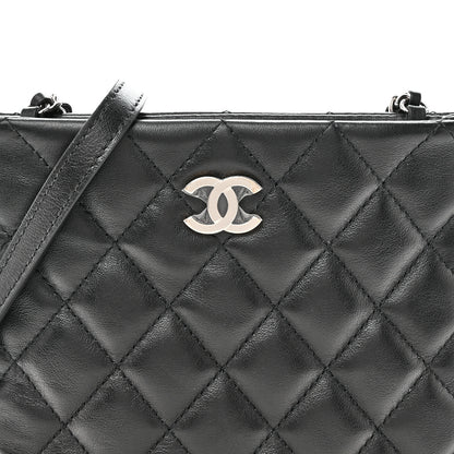 Chanel Lambskin Quilted Uniform Crossbody Bag Black 8 of 11