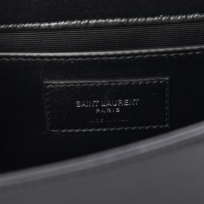 Saint Laurent Calfskin Medium Heart Bolts Monogram Kate Satchel Black 6 of 6