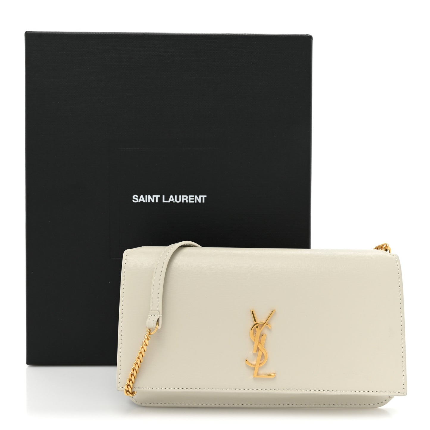 Smooth Calfskin Monogram Phone Holder Crossbody Blanc Vintage
