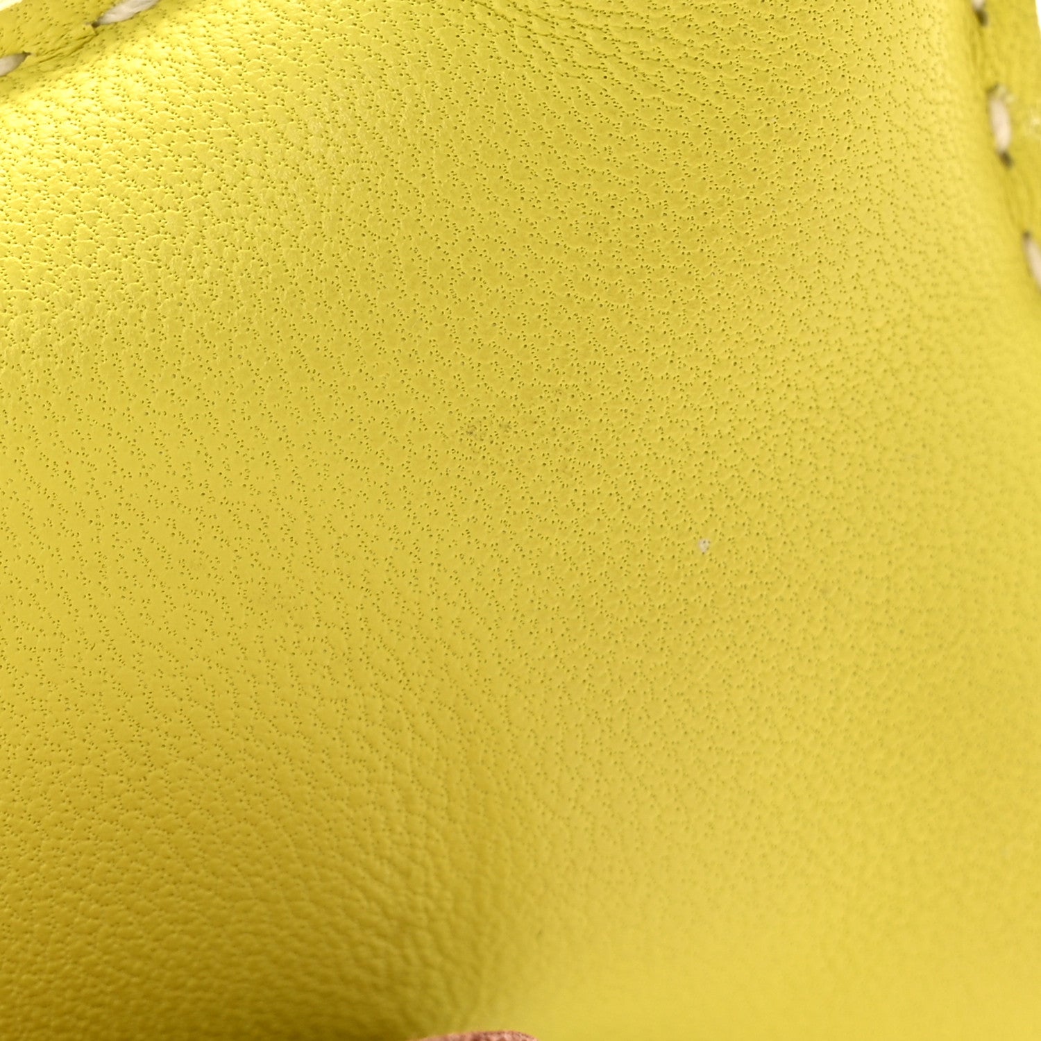 Hermes Milo Lambskin Grigri Rodeo Horse Bag Charm MM Lime Menthe Fauve 4 of 5
