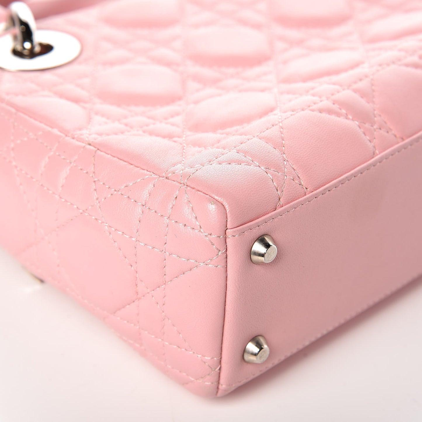 Lambskin Cannage Mini Lady Dior Rose Clair
