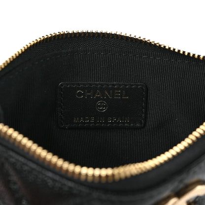 Chanel Caviar Quilted Studded CC Small Cosmetic Case Black 6 of 8