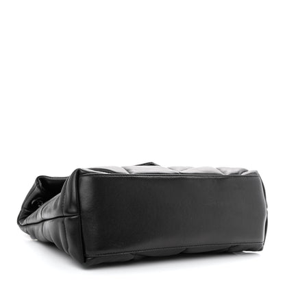 Saint Laurent Lambskin Quilted Monogram Monochrome Small Loulou Puffer Chain Satchel Black 3 of 10