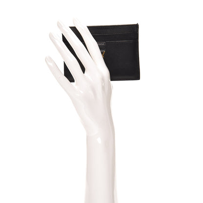 Saint Laurent Calfskin Monogram Card Case Black 2 of 8
