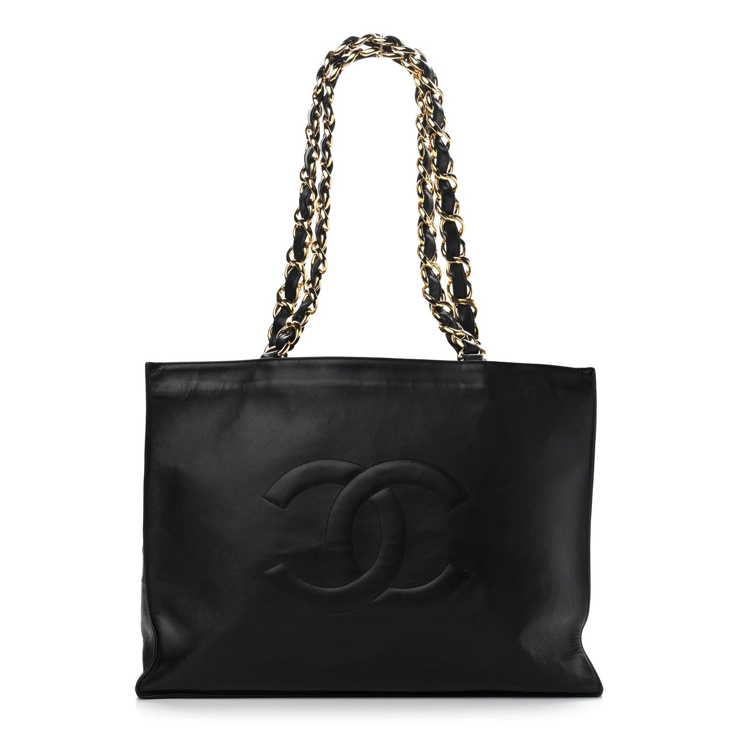 Chanel Lambskin CC Tote Black 1 of 10