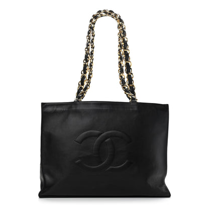 Chanel Lambskin CC Tote Black 1 of 10