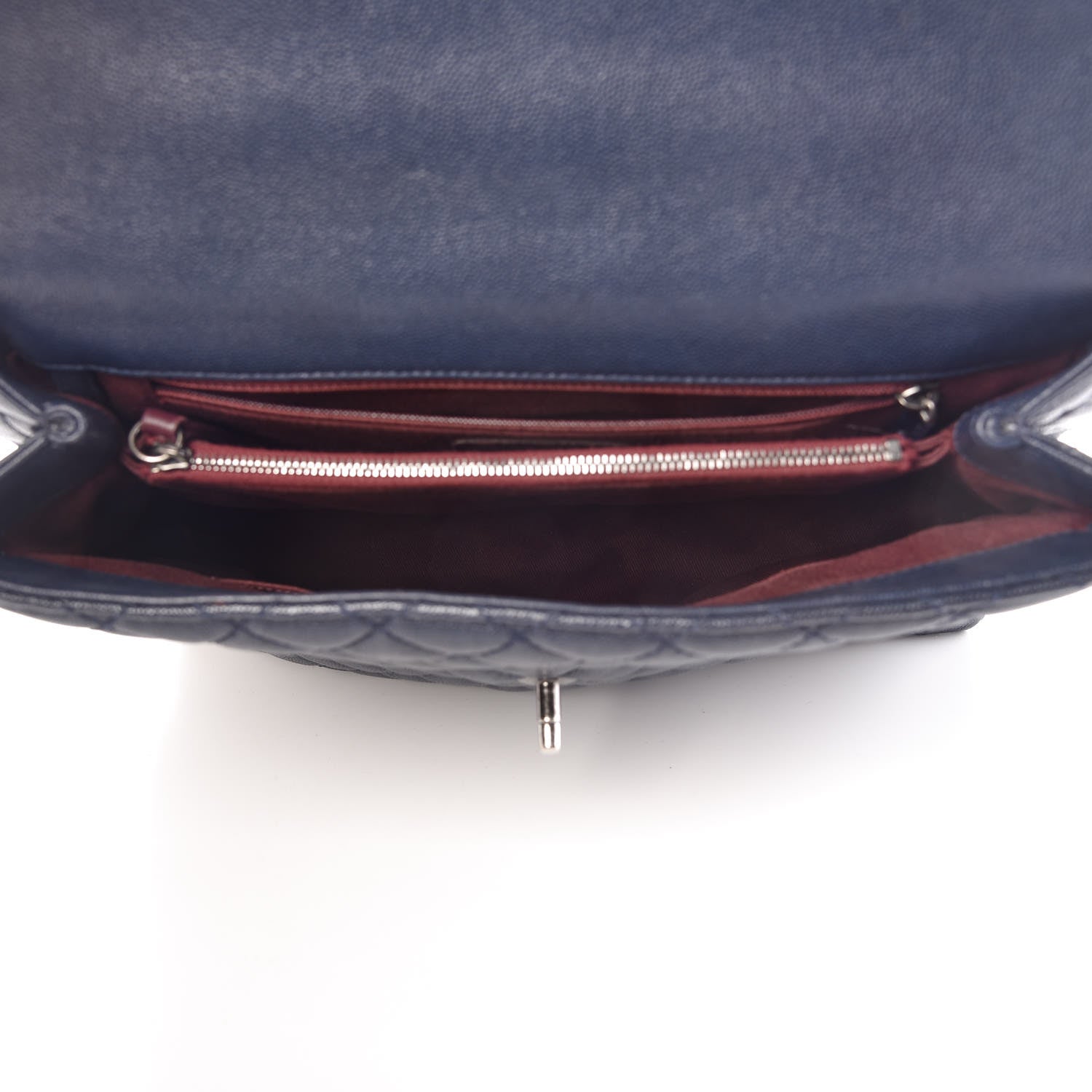 Chanel Caviar Quilted Large Coco Handle Flap Navy Blue 6 of 13