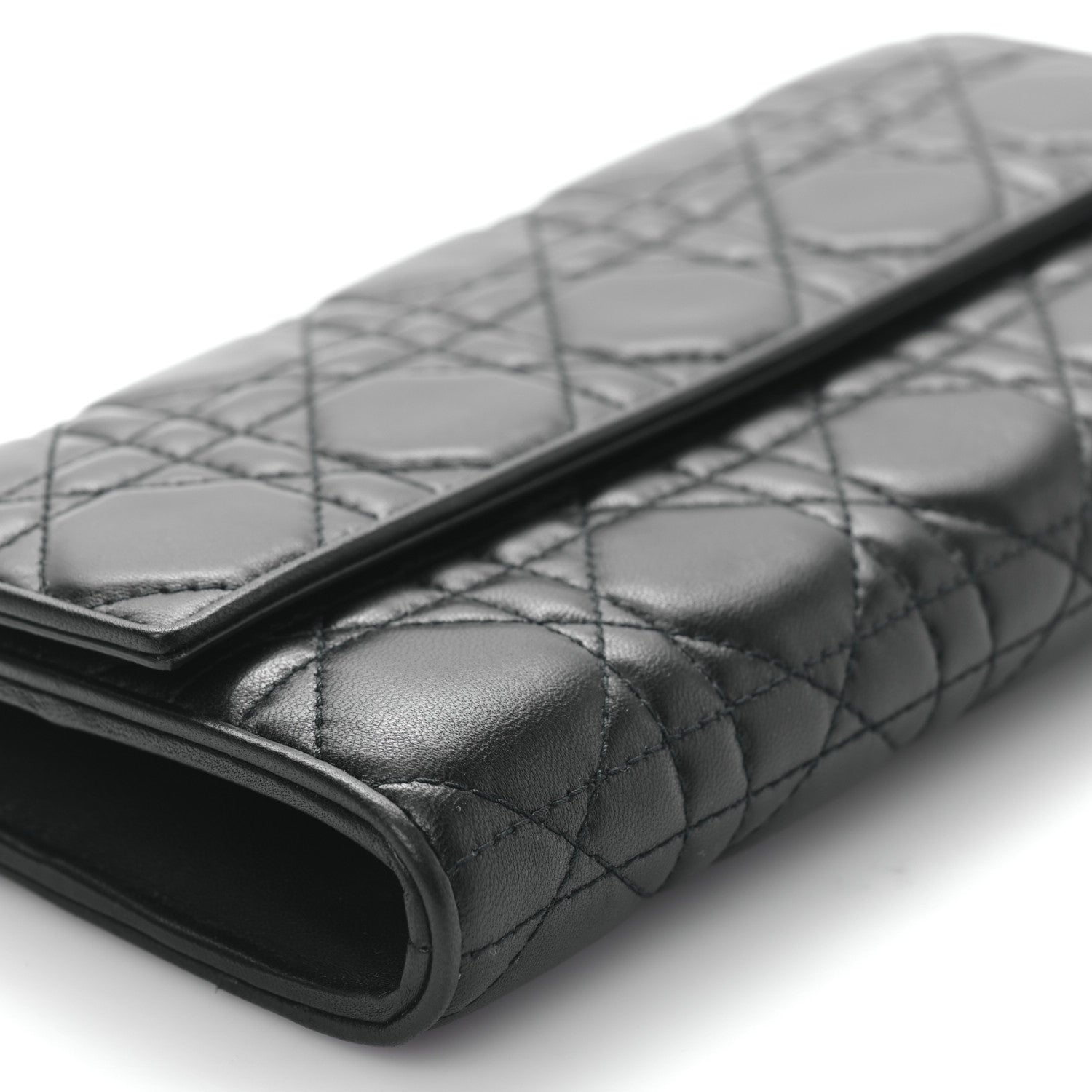 Christian Dior Lambskin Cannage Lady Dior Rendezvous Wallet On Chain Black 8 of 9