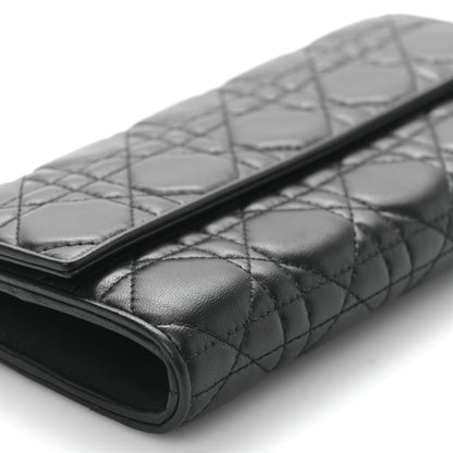 Christian Dior Lambskin Cannage Lady Dior Rendezvous Wallet On Chain Black 8 of 9