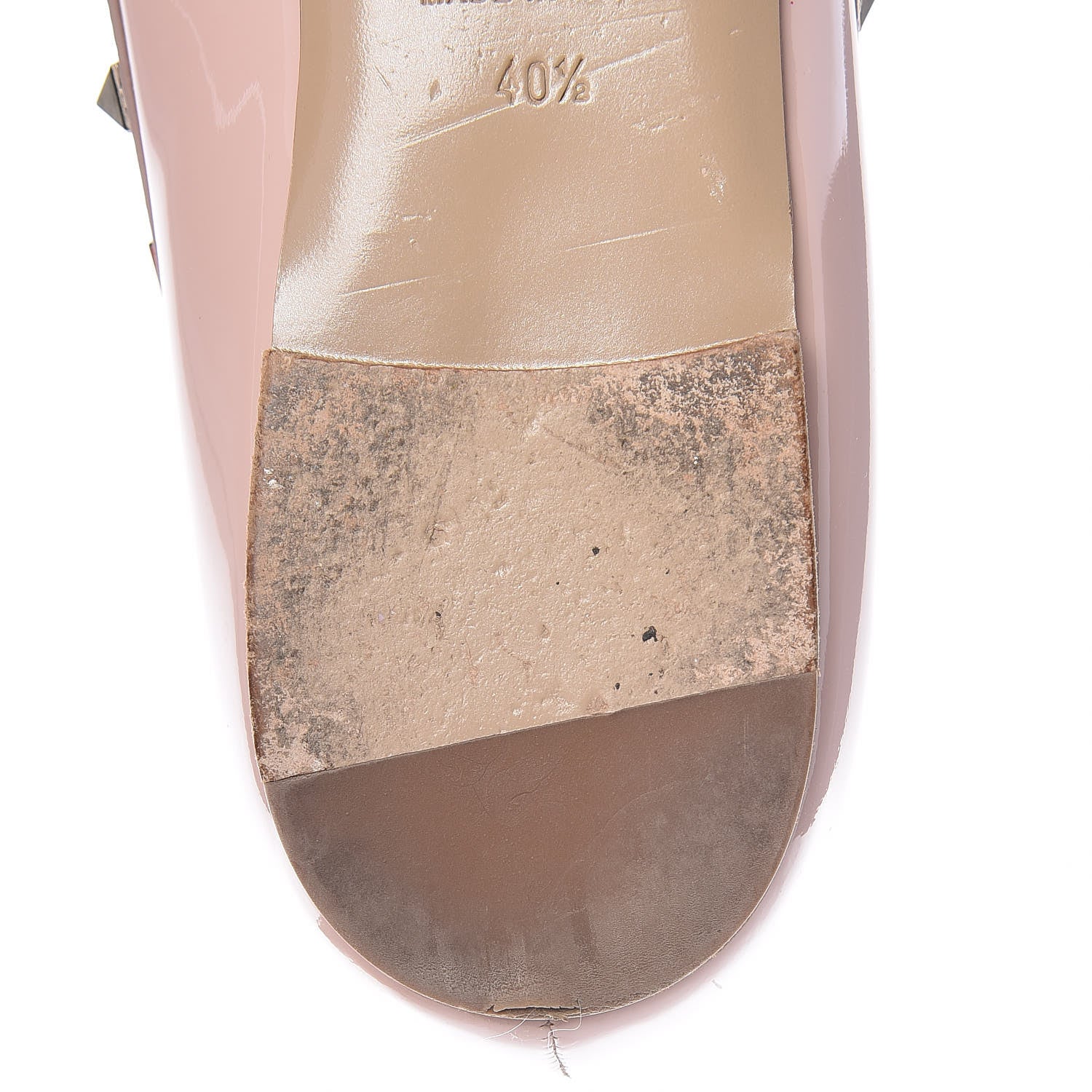 Valentino Garavani Patent Nappa Rockstud Ballerina Flats 40.5 Water Rose Poudre 12 of 17