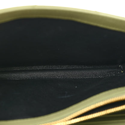 Saint Laurent Grain De Poudre Matelasse Chevron Monogram Chain Wallet Pistachio 5 of 12