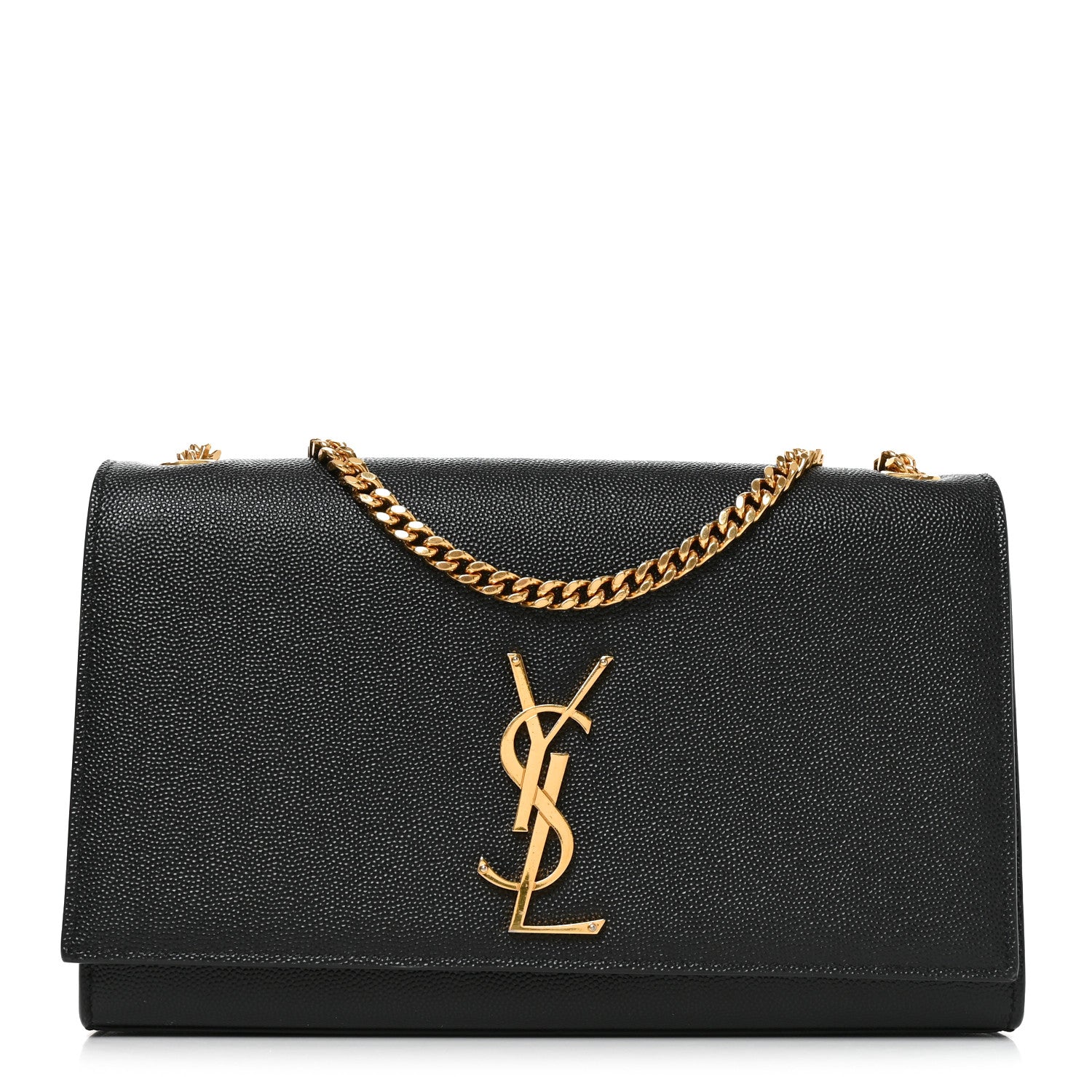 Saint Laurent Grain De Poudre Medium Classic Monogram Kate Satchel Black 1 of 9