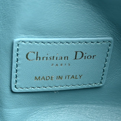 Christian Dior Calfskin Macrocannage Small Diortravel Nomad Pouch Horizon Blue 6 of 8