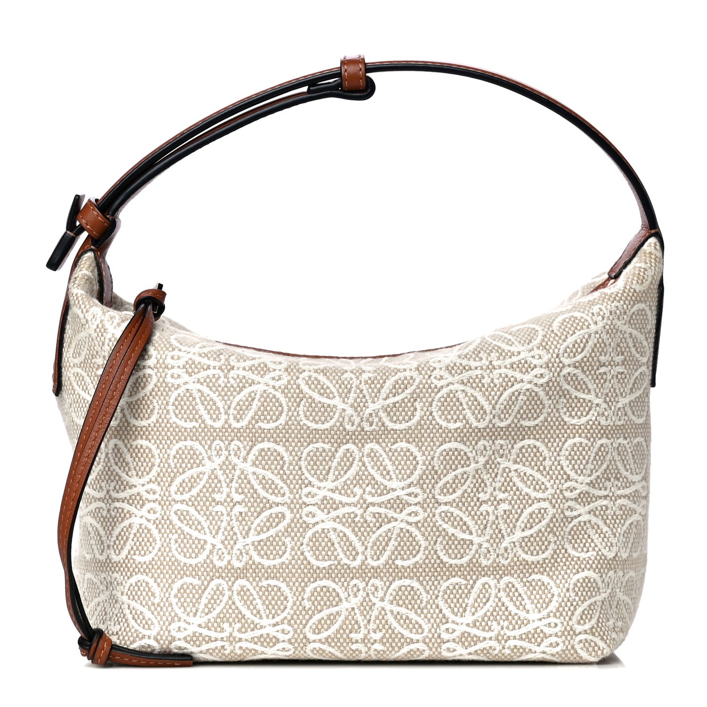 Jacquard Anagram Calfskin Small Cubi Bag Ecru Tan