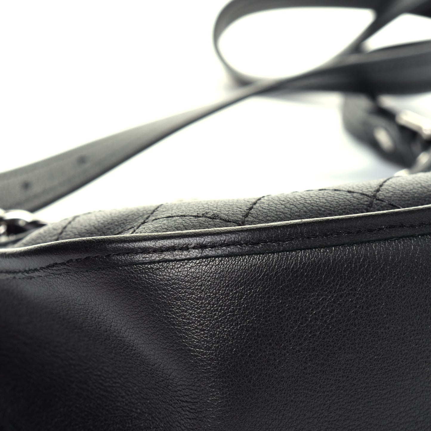 Calfskin Quilted Jungle Stroll Hobo Bag Black